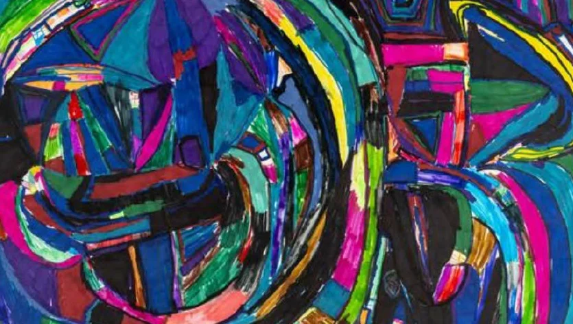abstract rainbow drawing